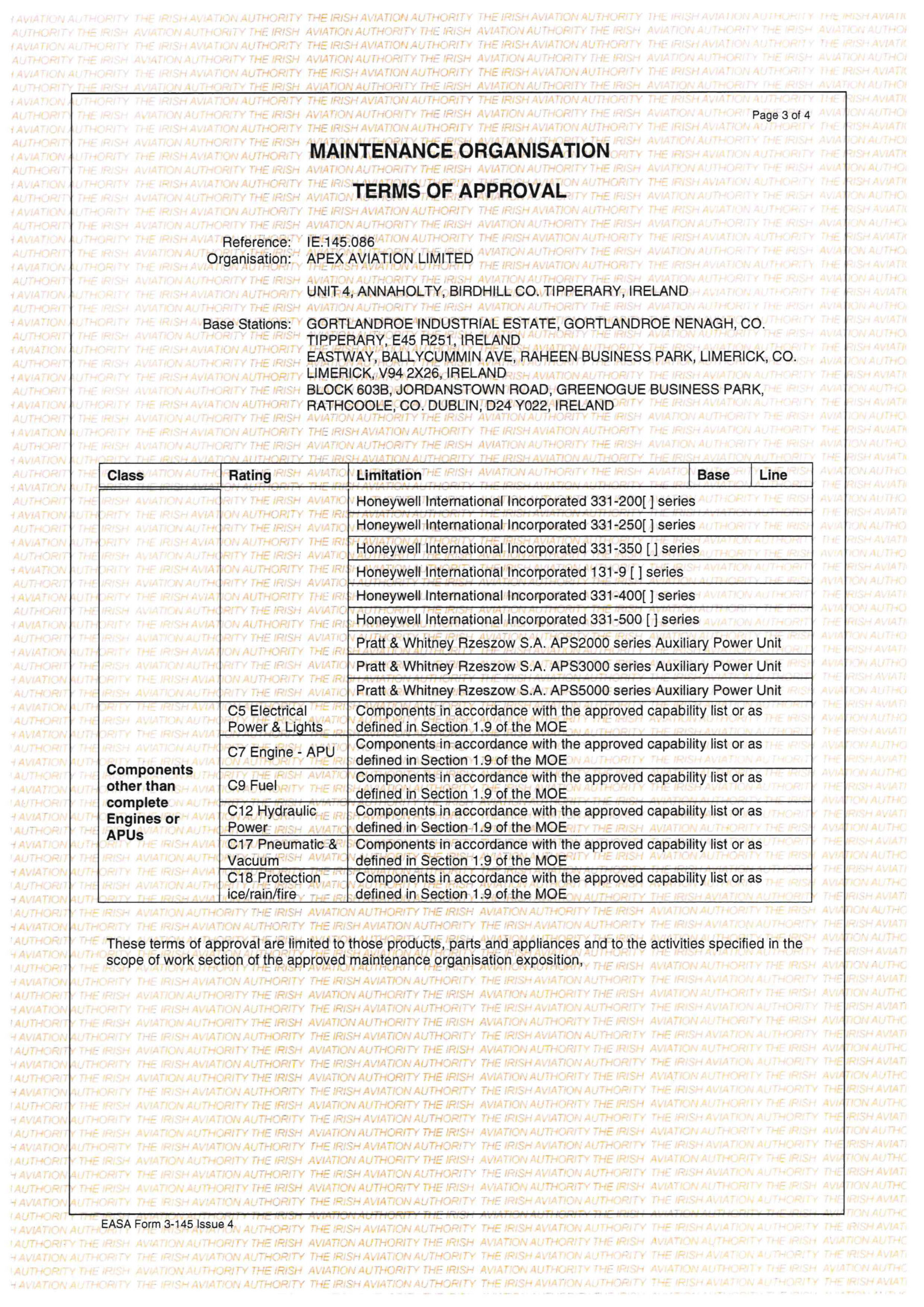 EASA Form 3 Dated 31-Mar-2026 Rev 8-3