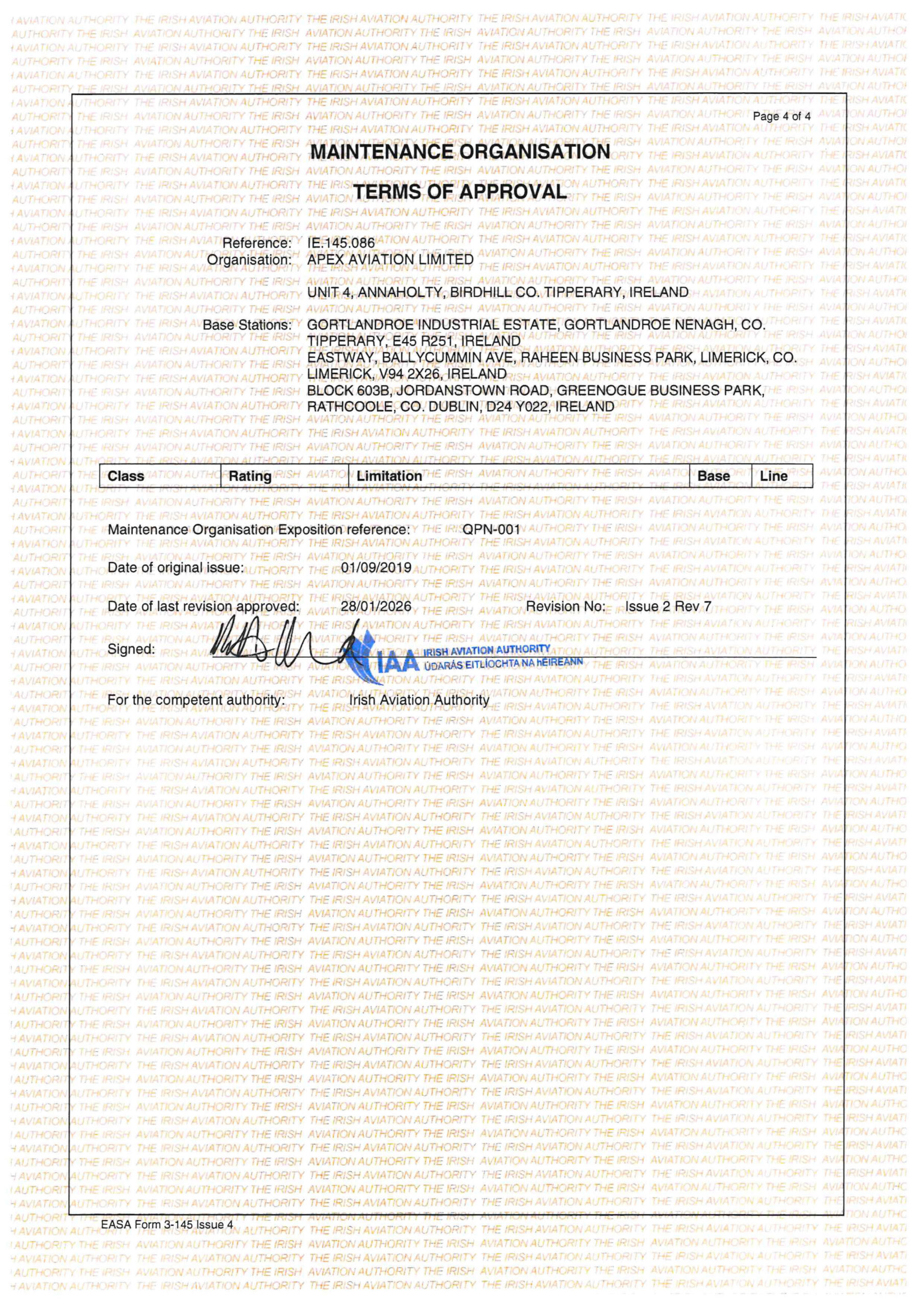 EASA Form 3 Dated 31-Mar-2026 Rev 8-4